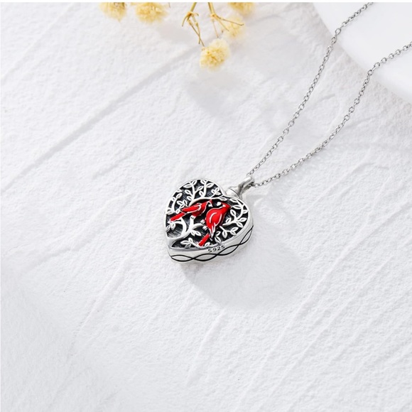 Angel Cardinal Ashes Necklace Messenger from Heaven Memorial Jewelry - Picture 5 of 16